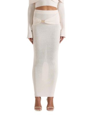 Amy Asymmetric Midaxi Skirt with Hardware Detail