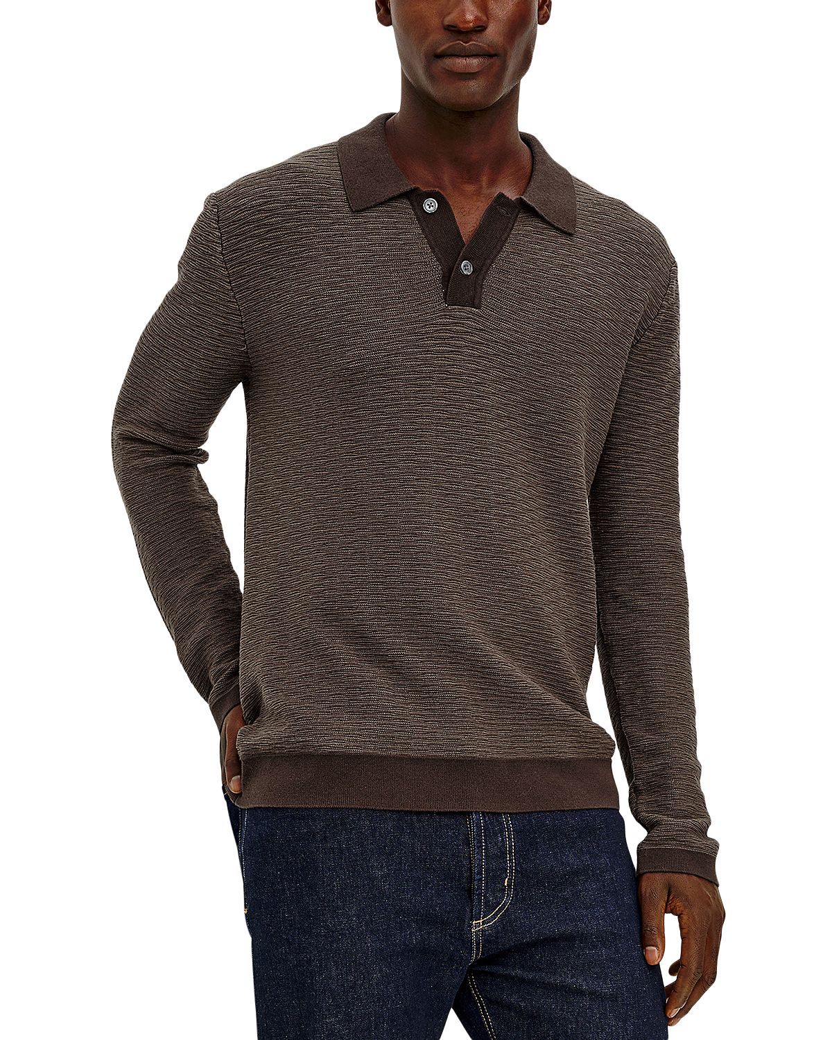 Rails Fulton Cotton Long Sleeve Sweater Polo
