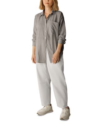 Wool & Cotton Check Classic Collar Long Shirt - thumbnail 8