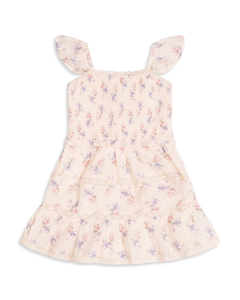 LoveShackFancy Girls' Nune Cotton Floral Tiered Mini Dress - Little Kid
