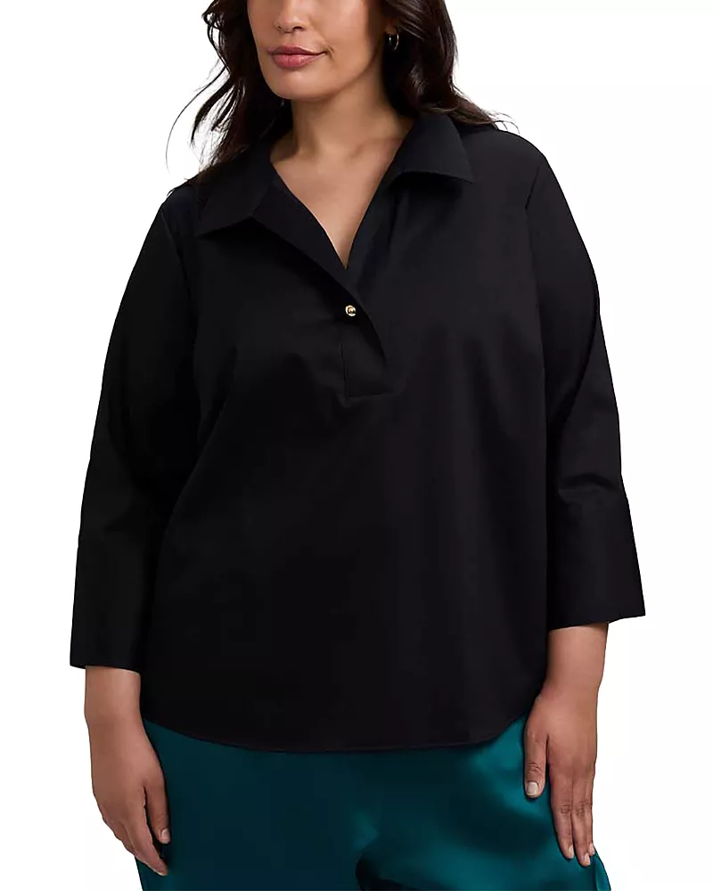 Foxcroft Plus Catalina Three Quarter Sleeve Shirt