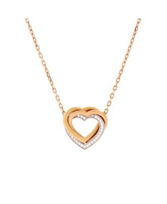  Trinity de Cartier Heart Pendant Necklace 18K Tricolor Gold with Diamonds, 16"