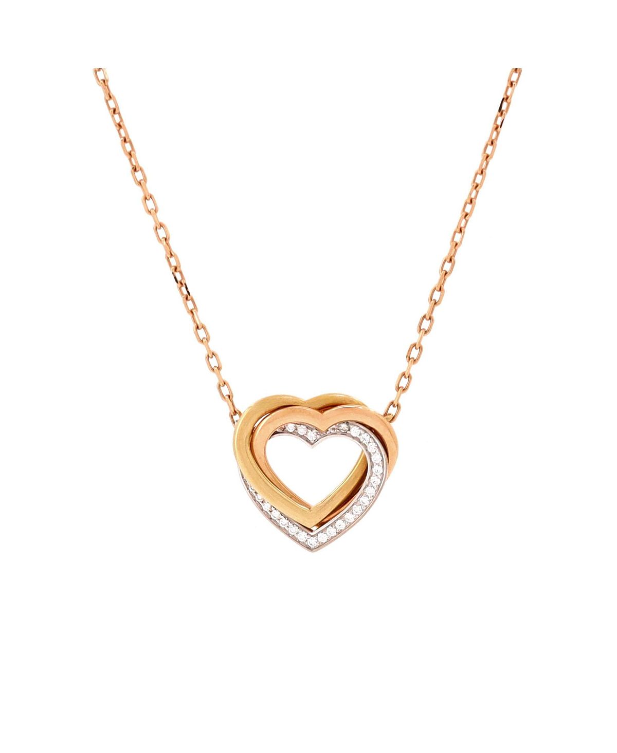 Pre-Owned Cartier Trinity de Cartier Heart Pendant Necklace 18K Tricolor Gold with Diamonds