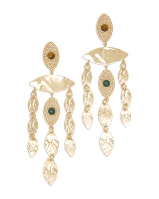 Cleo Stone Drop Earrings, 4"L