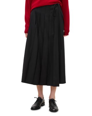 Pleated Panel Wrap Skirt