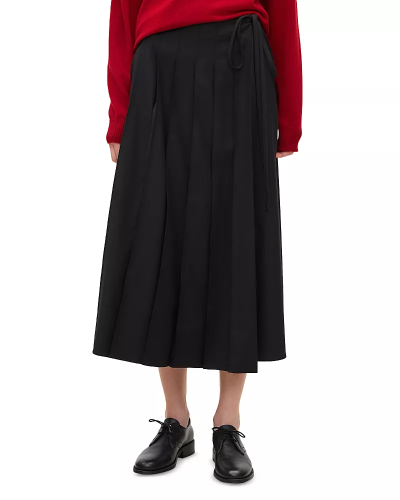 Theory Pleated Panel Wrap Skirt