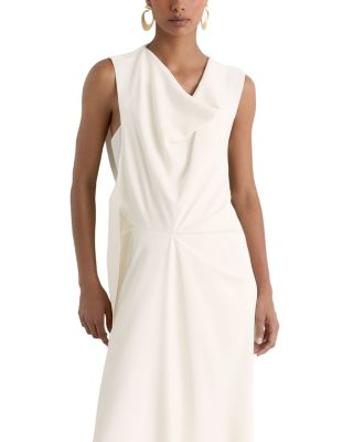Dorota Draped Dipped Hem Dress - thumbnail 2