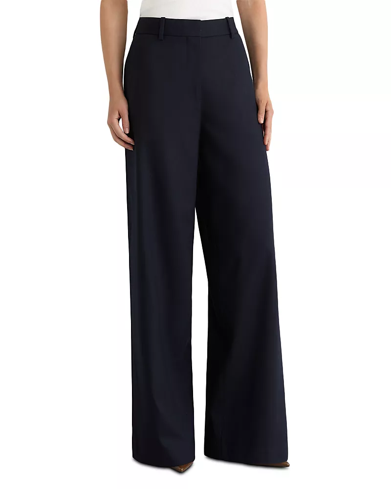 Reiss Solene Wool Blend Wide Leg Trousers