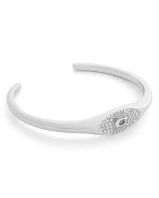 Signature C Pav&eacute; Signet Cuff Bracelet