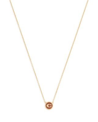Signature C Coin Pendant Necklace, 16-18" 