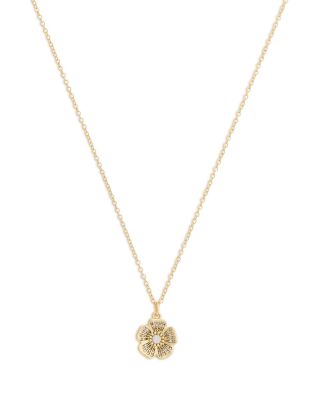 Iconic Charms Pav&eacute; Tea Rose Pendant Necklace, 16-18" 