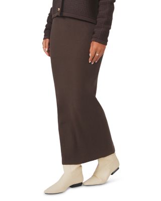 Point Straight Knit Maxi Skirt