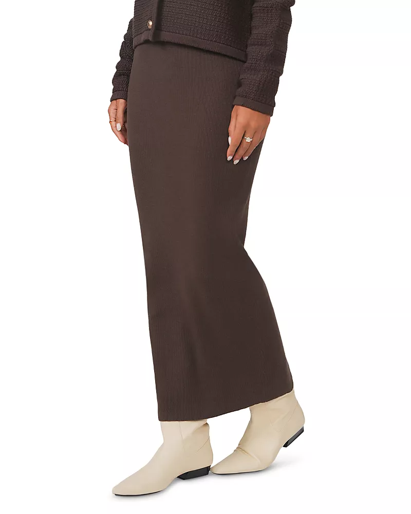 Point Straight Knit Maxi Skirt