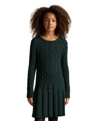 Girls' Metallic Cable Knit Cotton Blend Sweater Dress - Big Kid