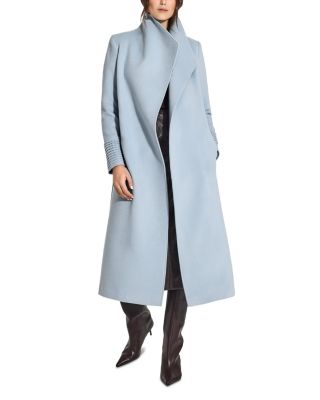 Alpaca Wool Funnel Collar Wrap Coat