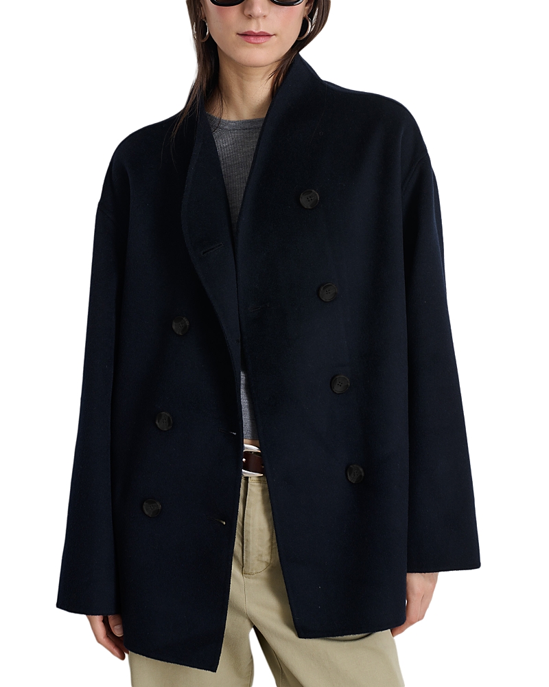 Alex Mill Sophia Double Breasted Wool Coat In Blue