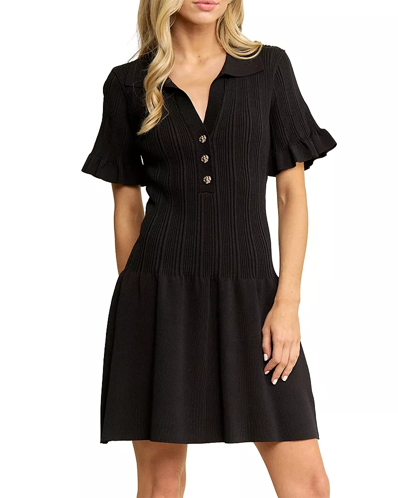 Elevator Disco Eliza Collared Sweater Dress