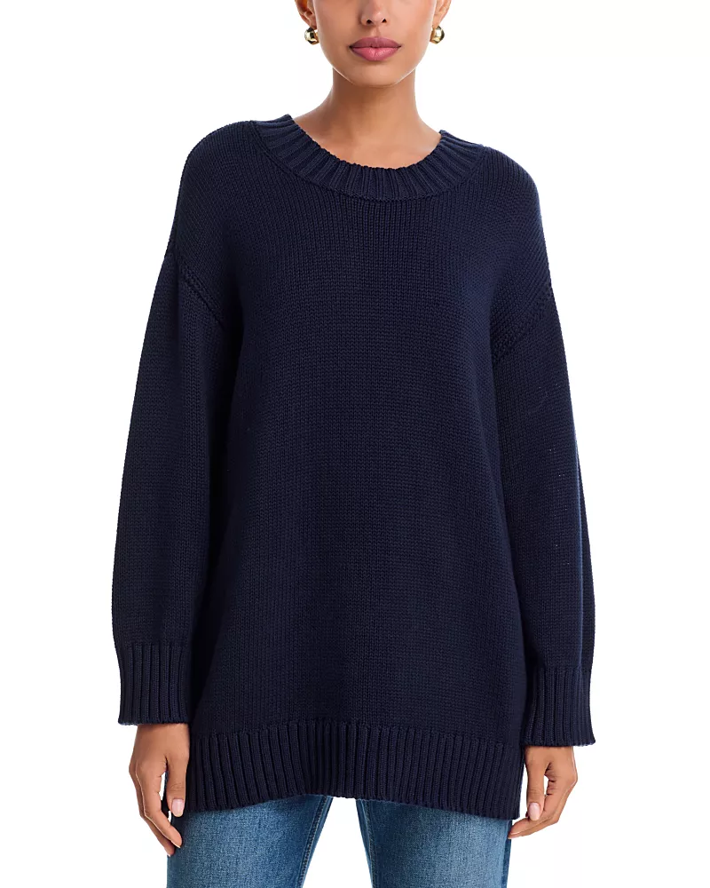 L'Agence Loden Cotton Tunic Pullover Sweater