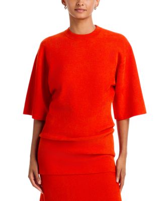 Zankov Francine Elbow Sleeve Tee In Red
