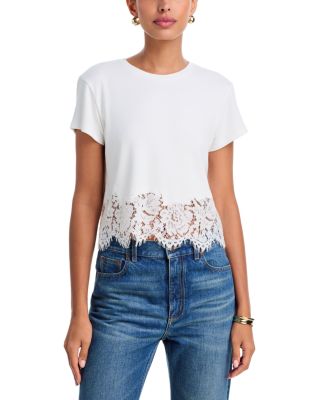 Paige Rib Lace Combo Tee