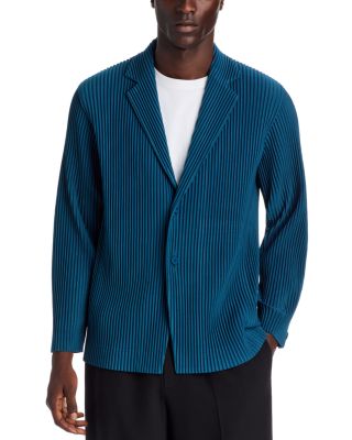 Tailored Pleats Notch Lapel Cardigan Jacket