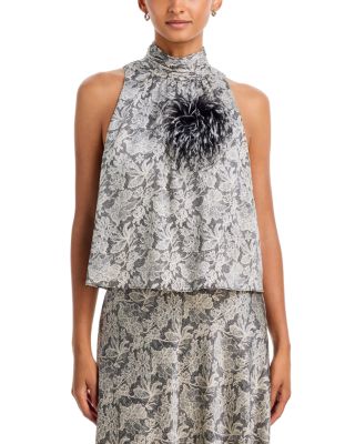 Romee Trompe L'oeil Lace Feather Top