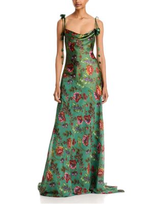 Cinq a Sept Vionette Floral Cowl Neck Gown