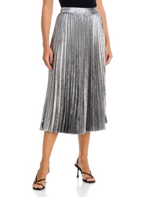 Pull On Pleated Midi Skirt