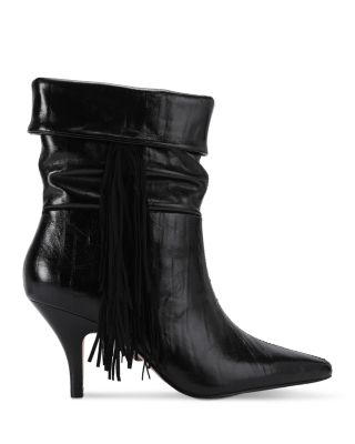 Women's Piccadilly Slouch Fringed Leather Boots