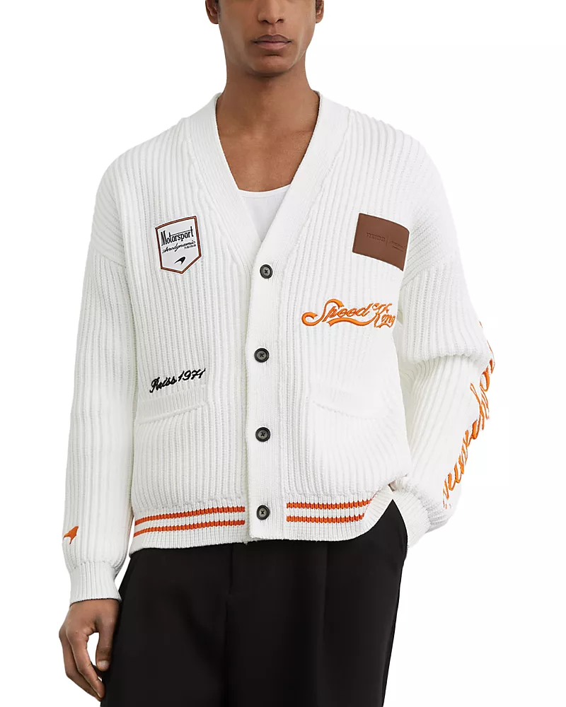 Reiss Halden McLaren Racing Cotton Blend V Neck Cardigan