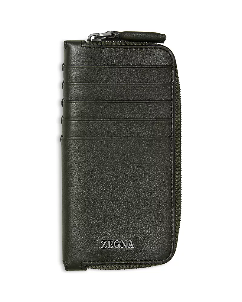 Zegna Secondskin Glazed Leather Card Case