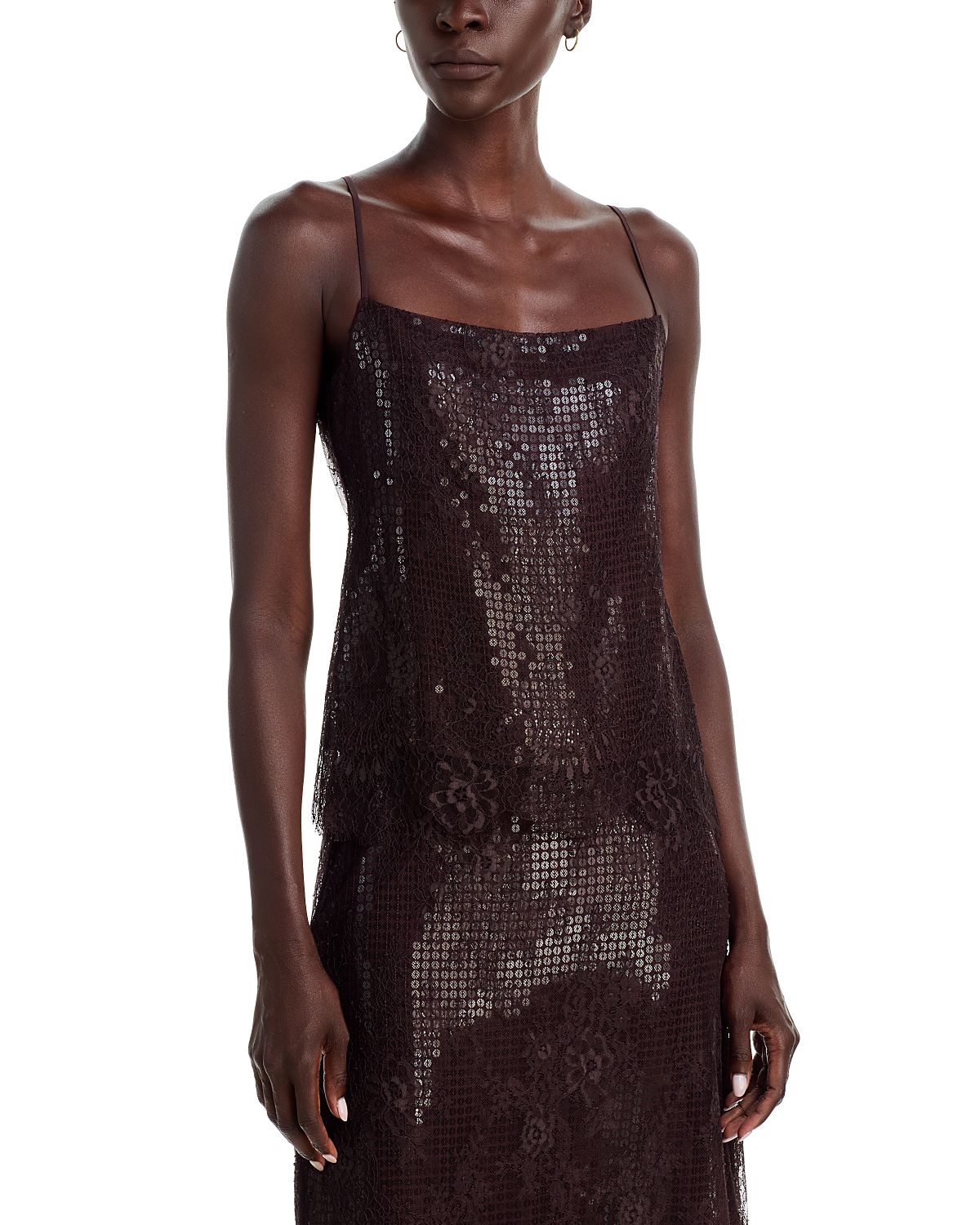 A. l.c. Ariana Lace Trim Sequined Top