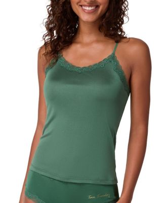  Women's Soft Silk Lace Trim Camisole