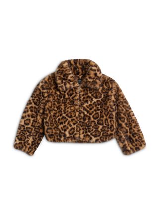 Girls' Sylvie Leopard Faux Fur Jacket - Little Kid, Big Kid