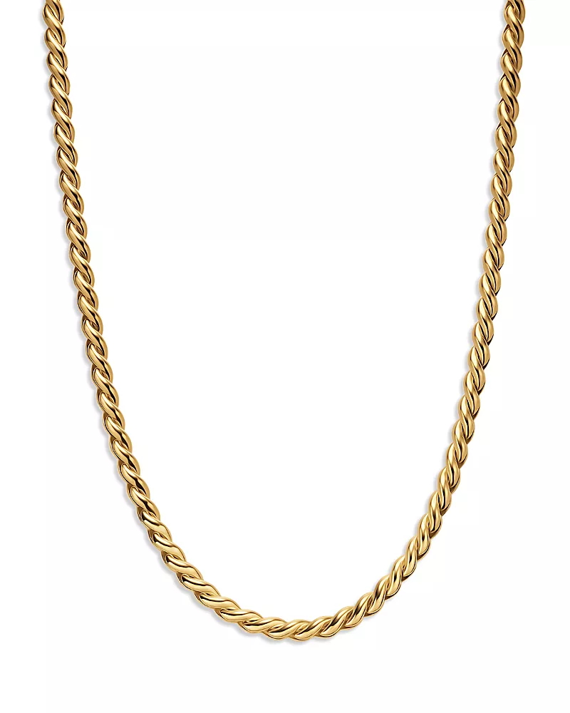 Sculpted Cable Chain Necklace in 18K Yellow Gold, 5.7mm