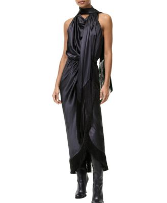  Fringed Silk Scarf Dress