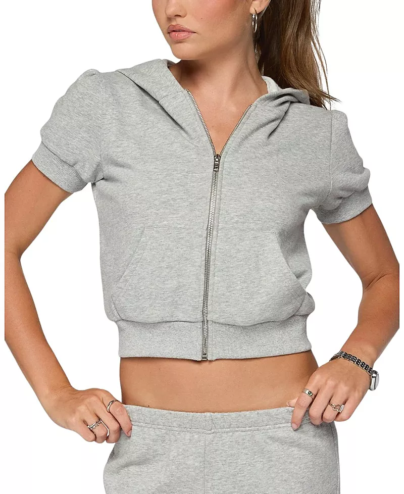 Edikted Rachel Short Sleeve Hooded Top
