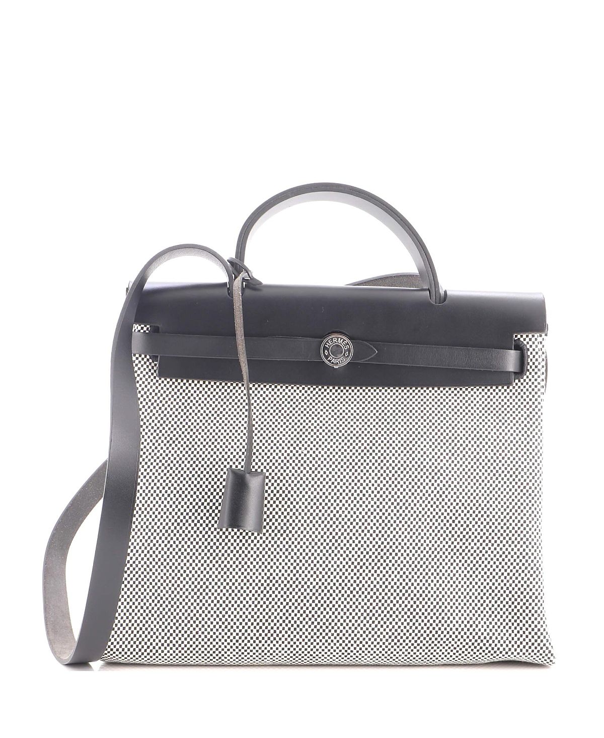 Pre-Owned HERMES 31 Herbag Zip Criss Viking Toile and Leather