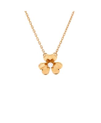Mini Frivole Pendant Necklace 18K Gold and Diamond, 18"