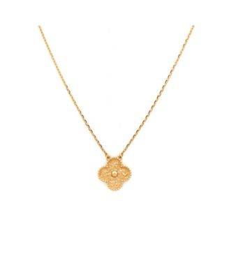 Vintage Alhambra Pendant Necklace 18K Gold, 16.5"