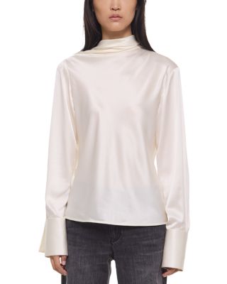 Silk Asymmetric Scarf Top