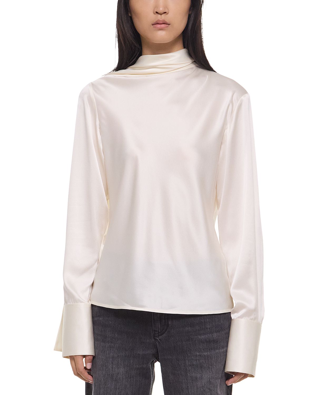 Helmut Lang Silk Asymmetric Scarf Top