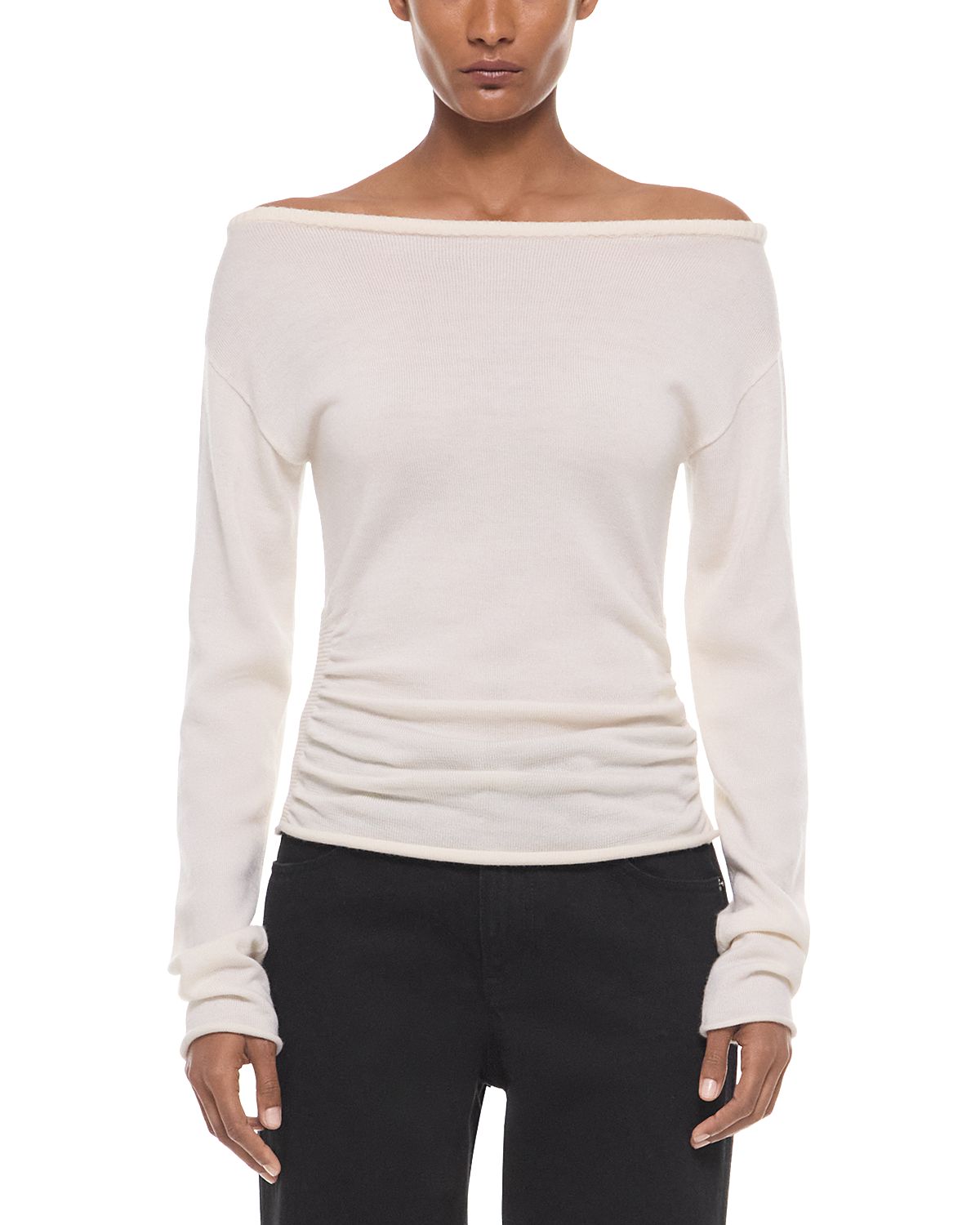 Helmut Lang Wool Off-the-Shoulder Sweater