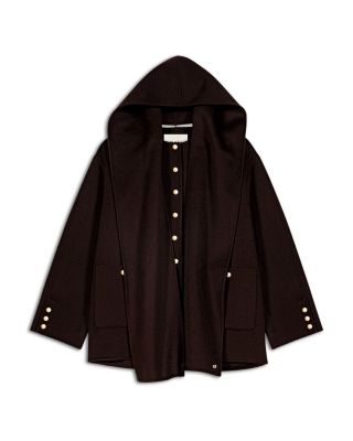 Wool Blend Hooded Long Sleeve Jacket - thumbnail 8