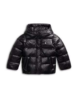 Girls' Glossy Down Hooded Jacket - Little Kid