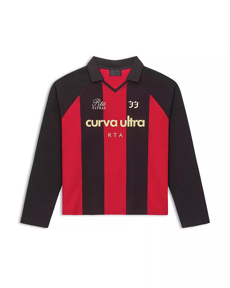 RtA Curva Ultra Cotton Stripe Polo Jersey Shirt