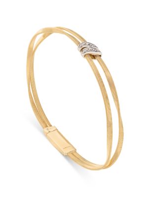 18K White & Yellow Gold Marrakech Diamond Two Strand Bracelet, 0.086 tcw
