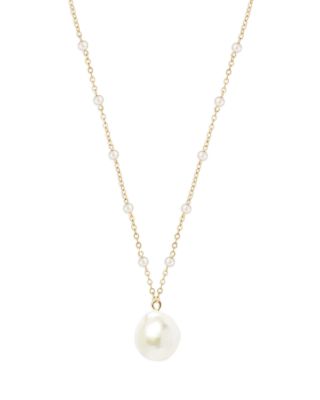 Freshwater & Baroque Pearl Drop Necklace in 14K Yellow Gold, 16"