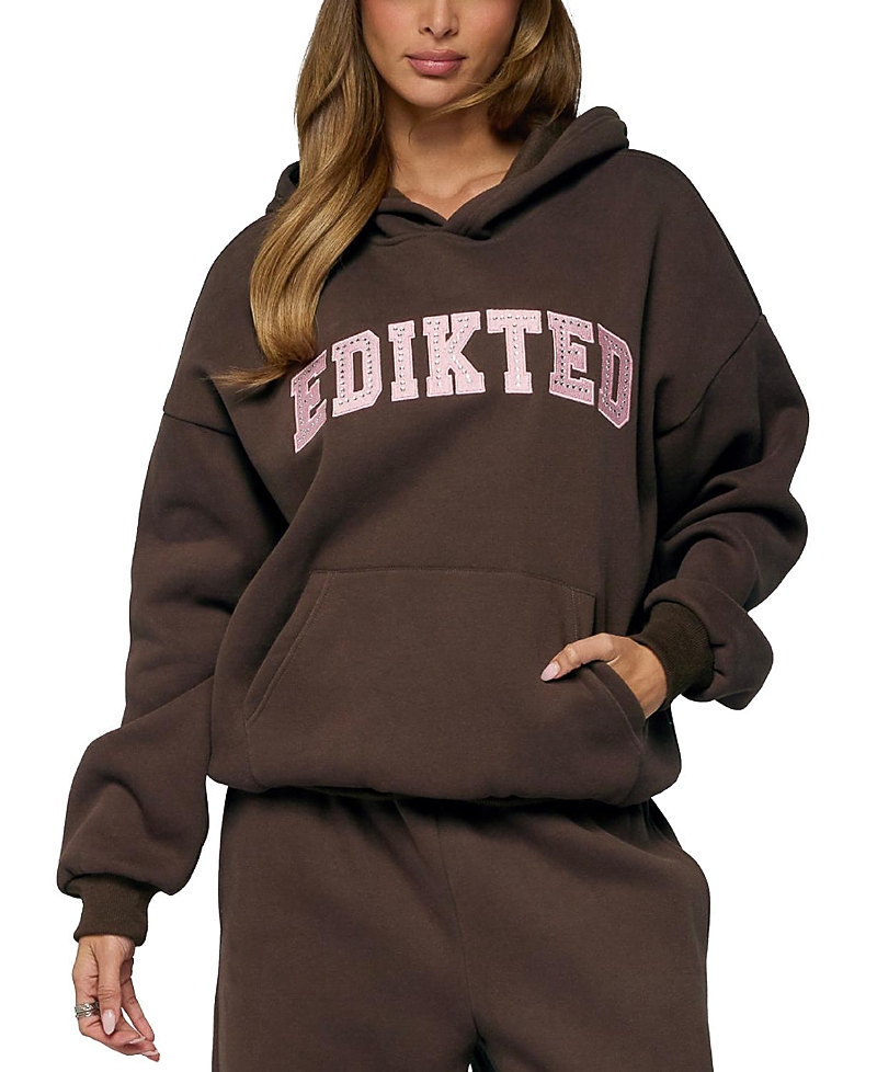 Edikted Glow Rhinestone Hoodie