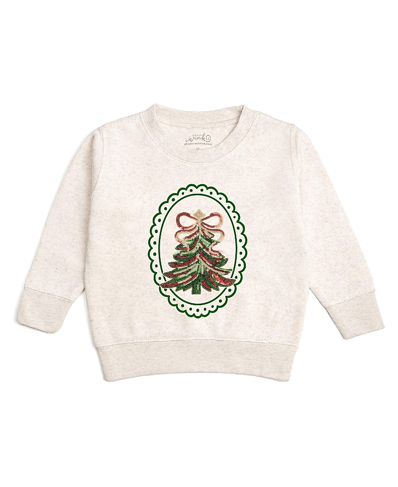Sweet Wink Girls' Sequin Christmas Tree Patch Sweatshirt - Baby, Little Kid
